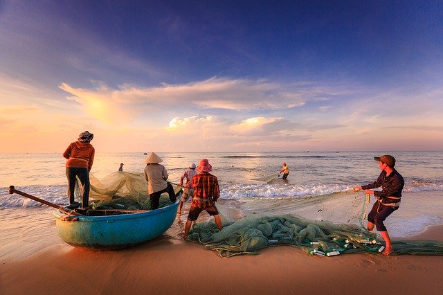 pesca en playa